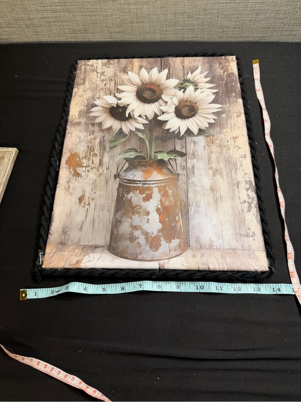 Sunflower Canvas Wall Art with Rustic Pitcher